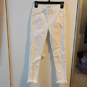 Mud Pie Women's Cream Frayed Hem Jeggings- BUNDLE ONLY!